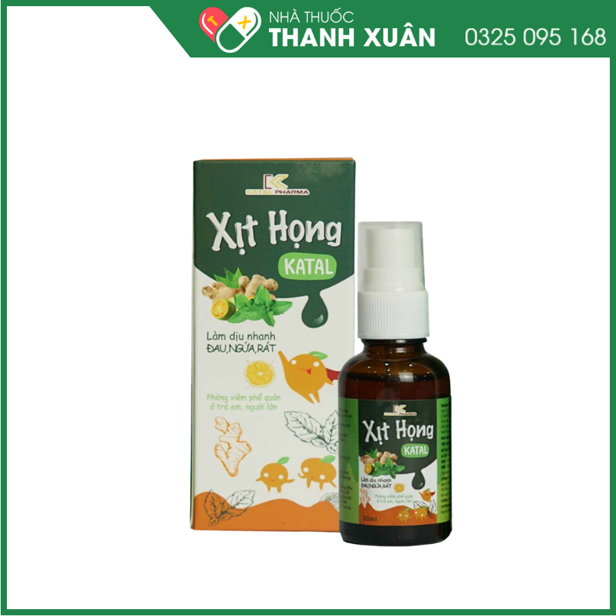 Xịt họng KATAL giúp làm dịu cảm giác ngứa, rát họng